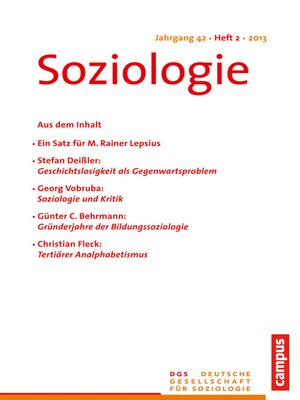 cover image of Soziologie 2.2013